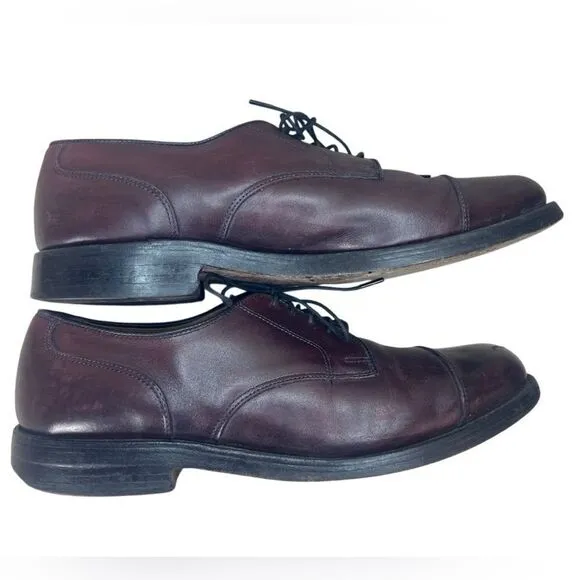 Allen Edmonds Fairgate Burgundy Leather Cap Toe Oxfords Mens 8 D Shoes