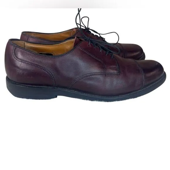 Allen Edmonds Fairgate Burgundy Leather Cap Toe Oxfords Mens 8 D Shoes