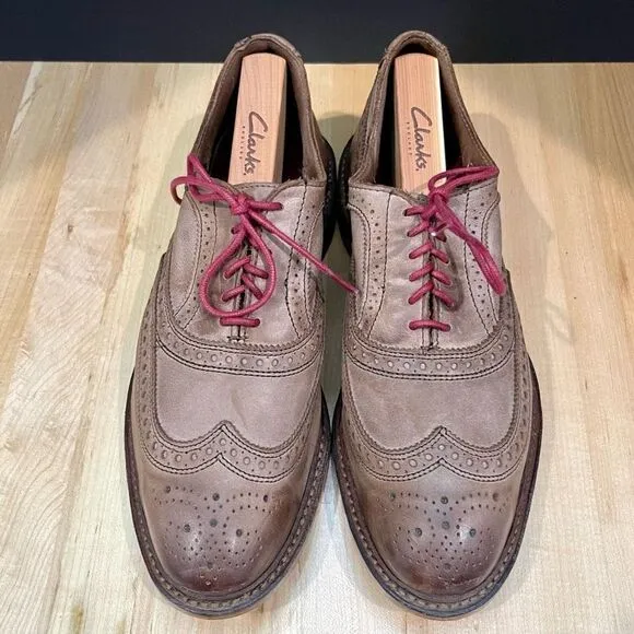 Allen Edmonds NEUMONK Brown Brogue Wingtip Oxfords. Size 9.5 (3E).