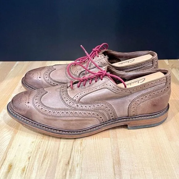 Allen Edmonds NEUMONK Brown Brogue Wingtip Oxfords. Size 9.5 (3E).
