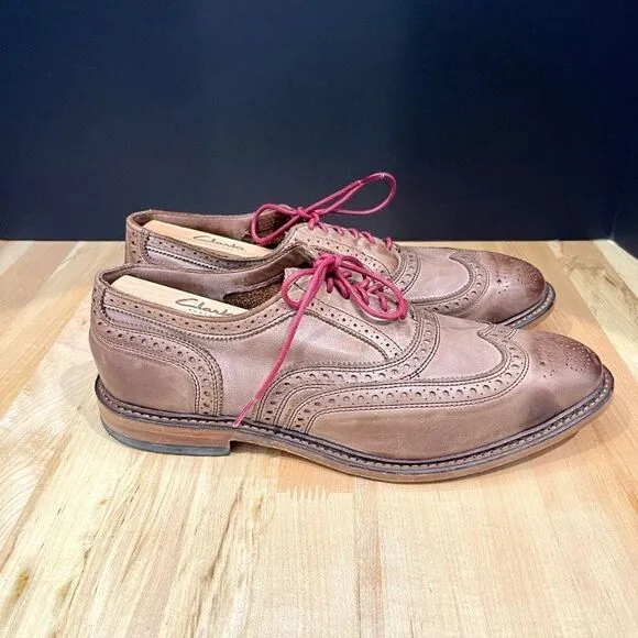 Allen Edmonds NEUMONK Brown Brogue Wingtip Oxfords. Size 9.5 (3E).