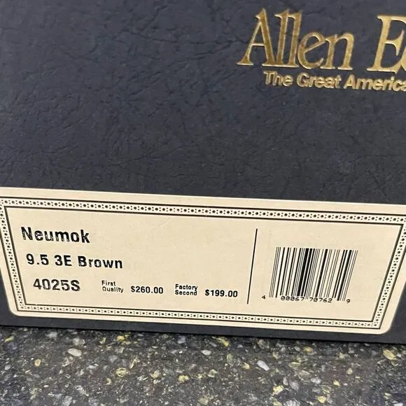 Allen Edmonds NEUMONK Brown Brogue Wingtip Oxfords. Size 9.5 (3E).