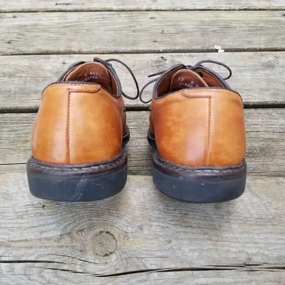 Allen Edmonds Split Front Moc Toe Oxfords Derby Tan Leather Casual Dress 10 D