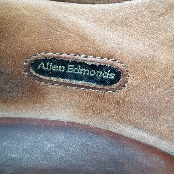 Allen Edmonds Split Front Moc Toe Oxfords Derby Tan Leather Casual Dress 10 D