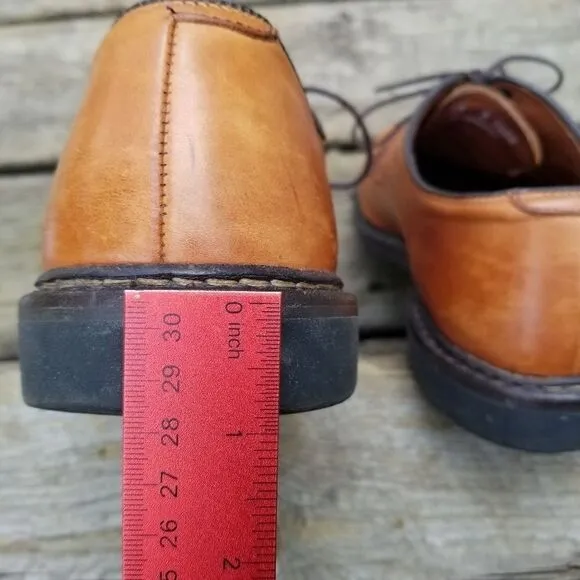 Allen Edmonds Split Front Moc Toe Oxfords Derby Tan Leather Casual Dress 10 D