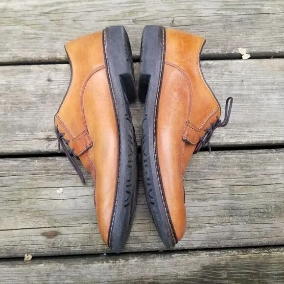 Allen Edmonds Split Front Moc Toe Oxfords Derby Tan Leather Casual Dress 10 D