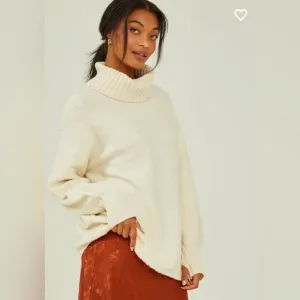 Altar’d State Billie Boucle Turtleneck Sweater Tofu Small NWT