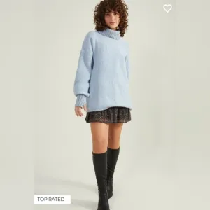 Altar’d State Billie Boucle Turtleneck Sweater Zen Blue NWT