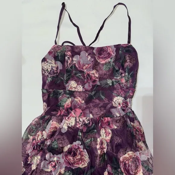 Altar’d State Moxie Floral Maxi Dress Burgundy XS NWT