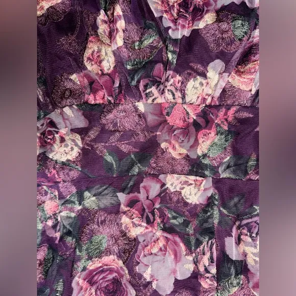 Altar’d State Moxie Floral Maxi Dress Burgundy XS NWT