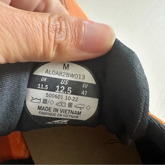 Altra Via Olympus Shoes Men’s Size 12.5 Orange Road Running Zero Drop Sneakers