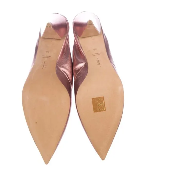 ALUMNAE Pink Leather Mules Size: 10 | IT 40
