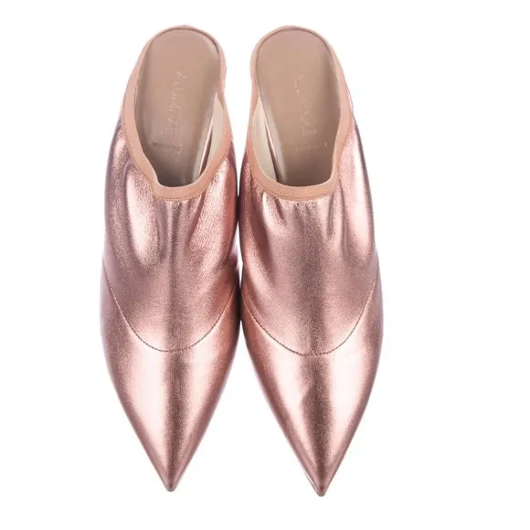 ALUMNAE Pink Leather Mules Size: 10 | IT 40
