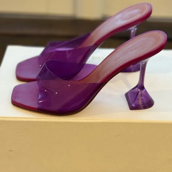 Amina Muaddi Lupita heel Purple