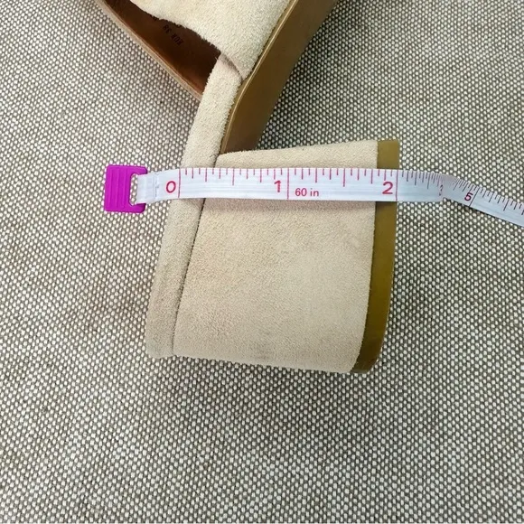 &amp; Other Stories Nude Tan Pearl Studded Block Heel Slide Mules Size 8 (38)