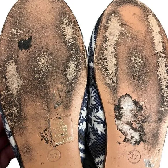 Ancient Greek Sandals Bandana Print Flat Mules Size 6.5