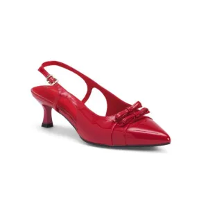 ANNE KLEIN Lipstick Red Icey Slingback Kitten Heels