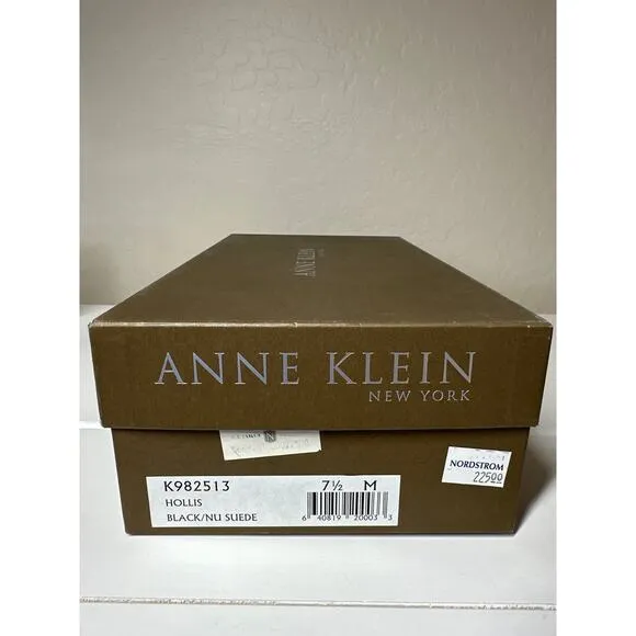 Anne Klein Vintage Suede Fur Lined Heeled Dress Mules Slip On Booties Hollis 7.5