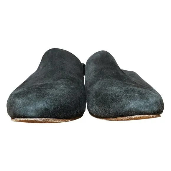 Anne Thomas Black Suede Williamsburg Slingback Mules - 37 / US 6.5