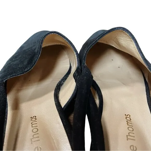 Anne Thomas Black Suede Williamsburg Slingback Mules - 37 / US 6.5