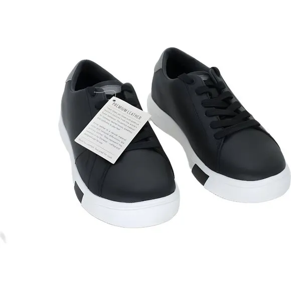 Anodyne Women's Casual Black Sneakers, Wide Black Size 7 US 37W