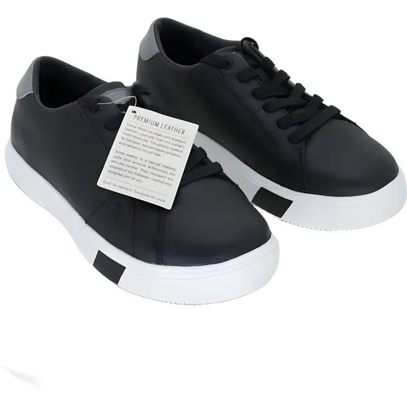 Anodyne Women's Casual Black Sneakers, Wide Black Size 7 US 37W
