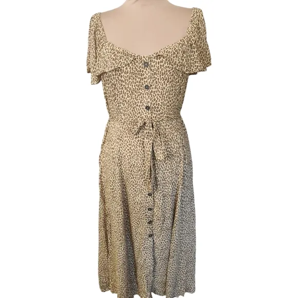 ANTHROPOLOGIE &quot;Bolano&quot; Cheetah Print Midi Dress