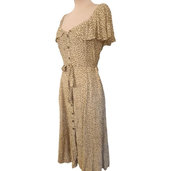 ANTHROPOLOGIE &quot;Bolano&quot; Cheetah Print Midi Dress