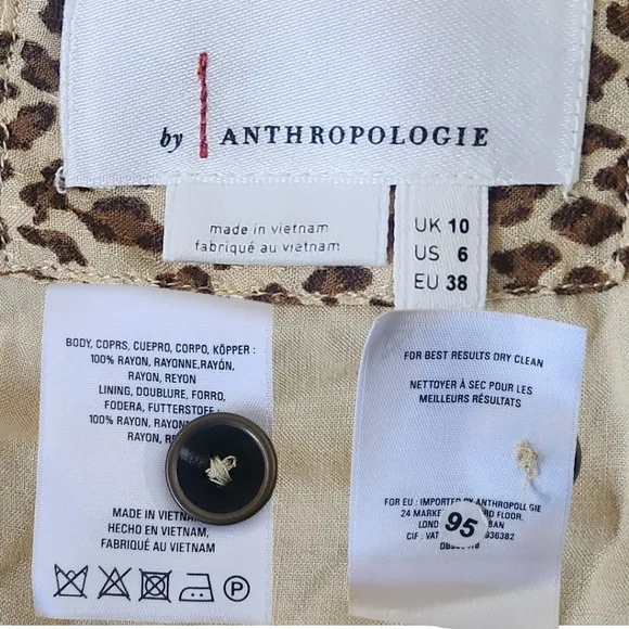 ANTHROPOLOGIE &quot;Bolano&quot; Cheetah Print Midi Dress