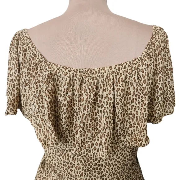 ANTHROPOLOGIE &quot;Bolano&quot; Cheetah Print Midi Dress