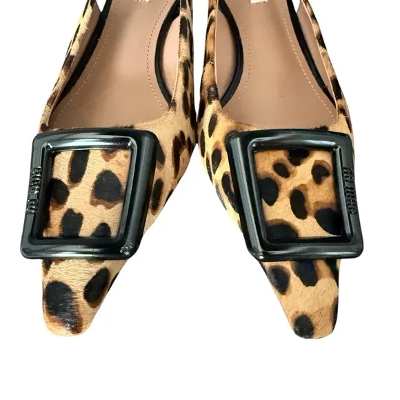 Anthropologie Bibi Lou Robin Kitten Heels Brown Pattern Leopard Size 10