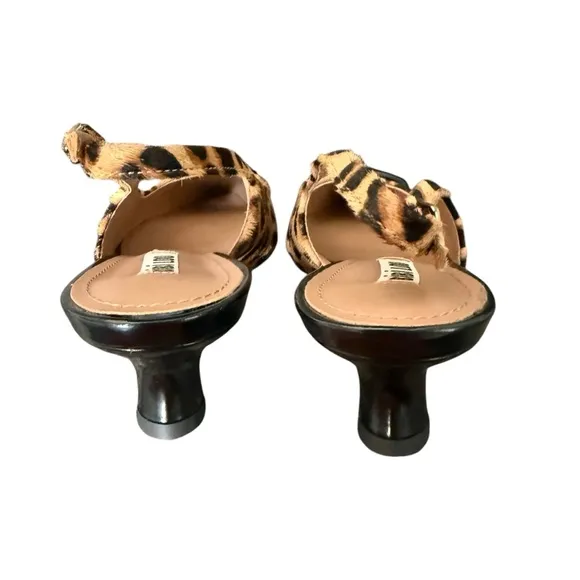 Anthropologie Bibi Lou Robin Kitten Heels Brown Pattern Leopard Size 10