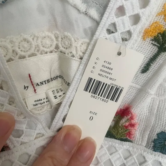 Anthropologie Carla Embroidered Maxi Dress US size 0