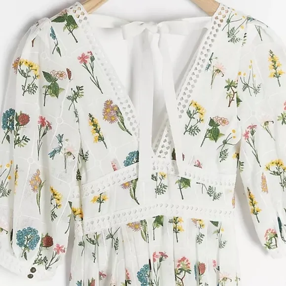 Anthropologie Carla Embroidered Maxi Dress US size 0