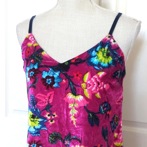 Anthropologie Floral Shania Velvet Slip Mini Dress