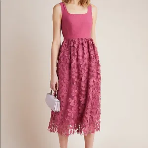 anthropologie Maeve Virginia Textured Midi Dress Sz 6