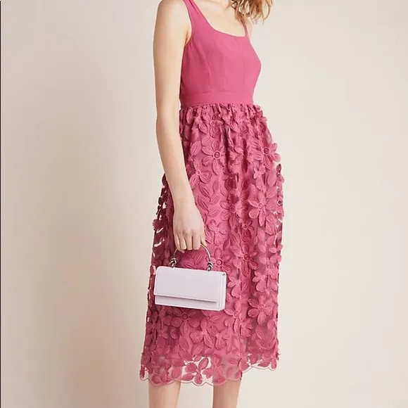 anthropologie Maeve Virginia Textured Midi Dress Sz 6