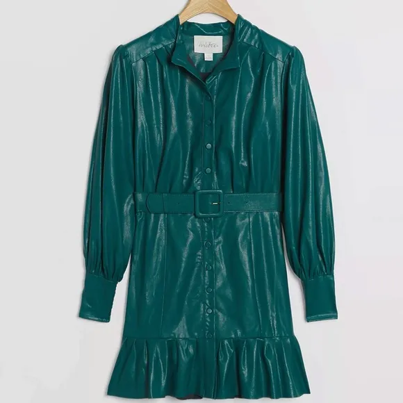 Anthropologie Mare Mare Valerie Faux Leather Mini Dress