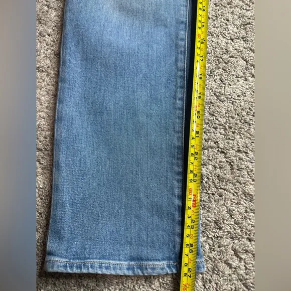 Anthropologie Paige Sarah straight ankle Ultra High Rise Pleated Jeans 27 4 blue