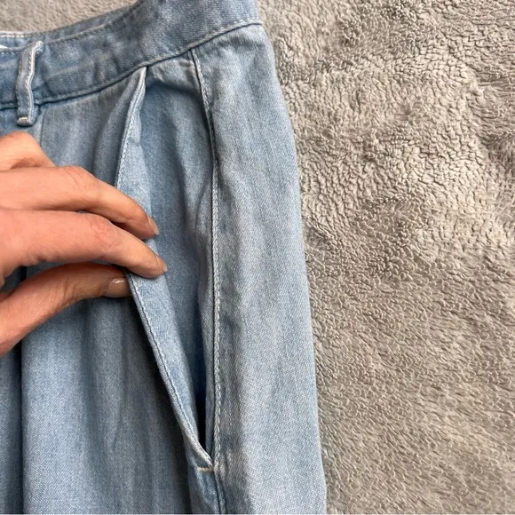 Anthropologie Pilcro &amp; The Letterpress Mina Drapey Chambray Culotte Shorts