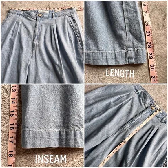 Anthropologie Pilcro &amp; The Letterpress Mina Drapey Chambray Culotte Shorts