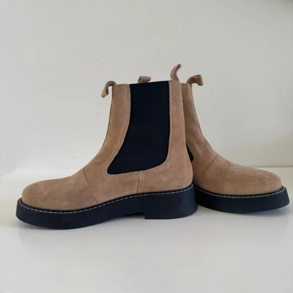 ANTHROPOLOGIE • Pilcro Contrast Stitch Boot in Neutral • 7.5
