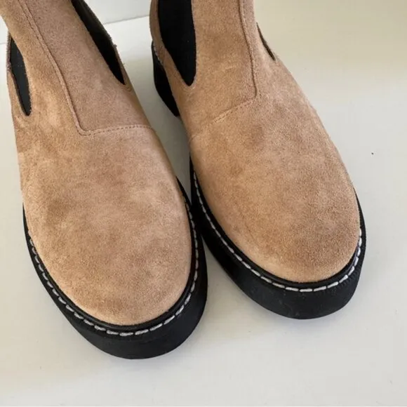 ANTHROPOLOGIE • Pilcro Contrast Stitch Boot in Neutral • 7.5