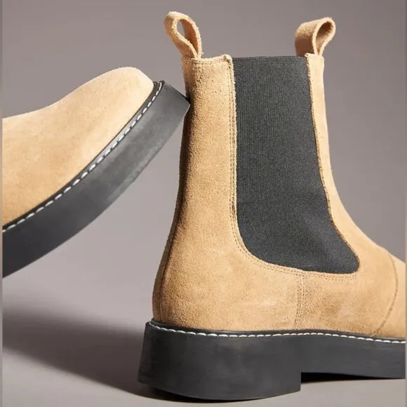 ANTHROPOLOGIE • Pilcro Contrast Stitch Boot in Neutral • 7.5
