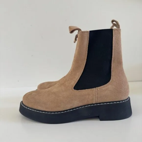 ANTHROPOLOGIE • Pilcro Contrast Stitch Boot in Neutral • 7.5