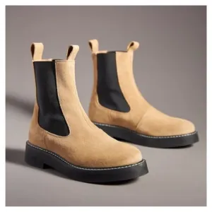 ANTHROPOLOGIE • Pilcro Contrast Stitch Boot in Neutral • 7.5