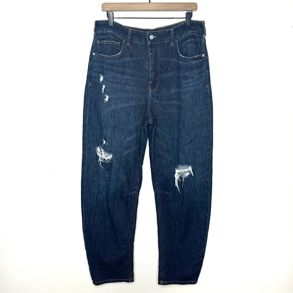 Anthropologie Pilcro The Bow Boyfriend  Barrel Jeans Size 31 Tall