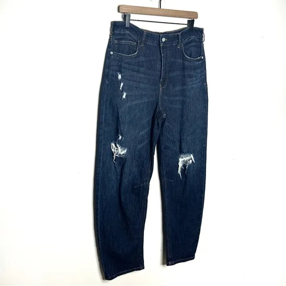 Anthropologie Pilcro The Bow Boyfriend  Barrel Jeans Size 31 Tall