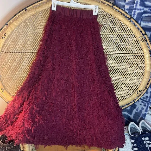 Anthropologie Seen Worn Kept Rhapsody Textured Maxi Tulle Cocktail Holiday Sz 2