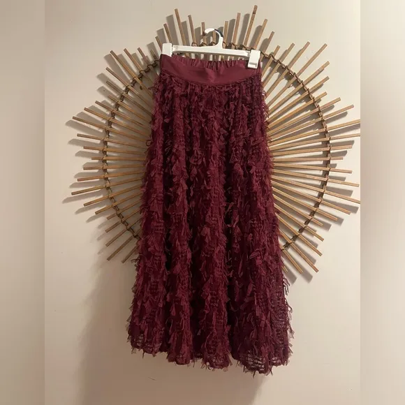 Anthropologie Seen Worn Kept Rhapsody Textured Maxi Tulle Cocktail Holiday Sz 2